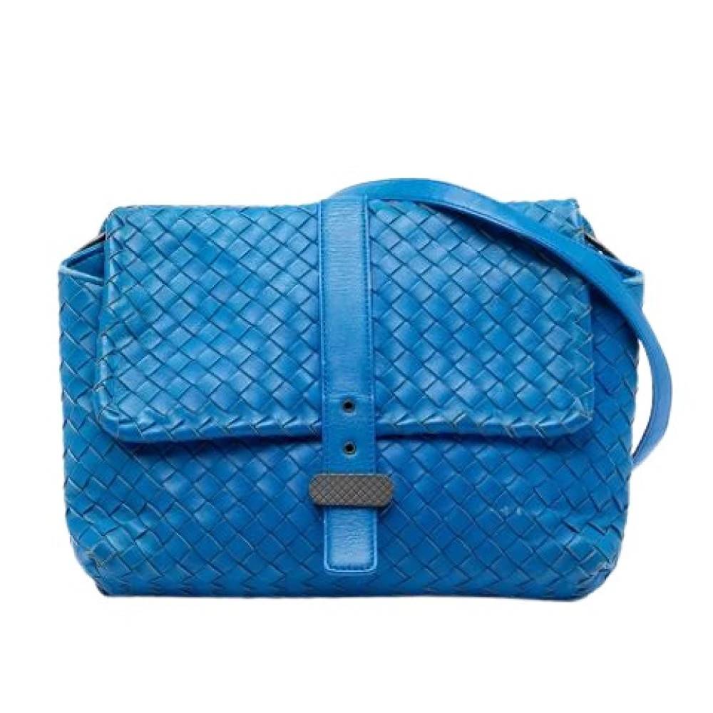 Bottega Veneta Vintage Pre-owned Vævet Læder Skuldertaske - Vintage - Dame - Blå - ONE SIZE - Uld
