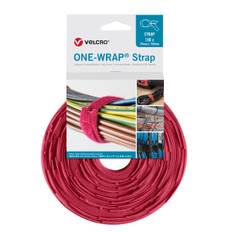 Velcro One Wrap Strap Kabelbinder Velcrobånd - 20mm (200mm) 100pk - Rød