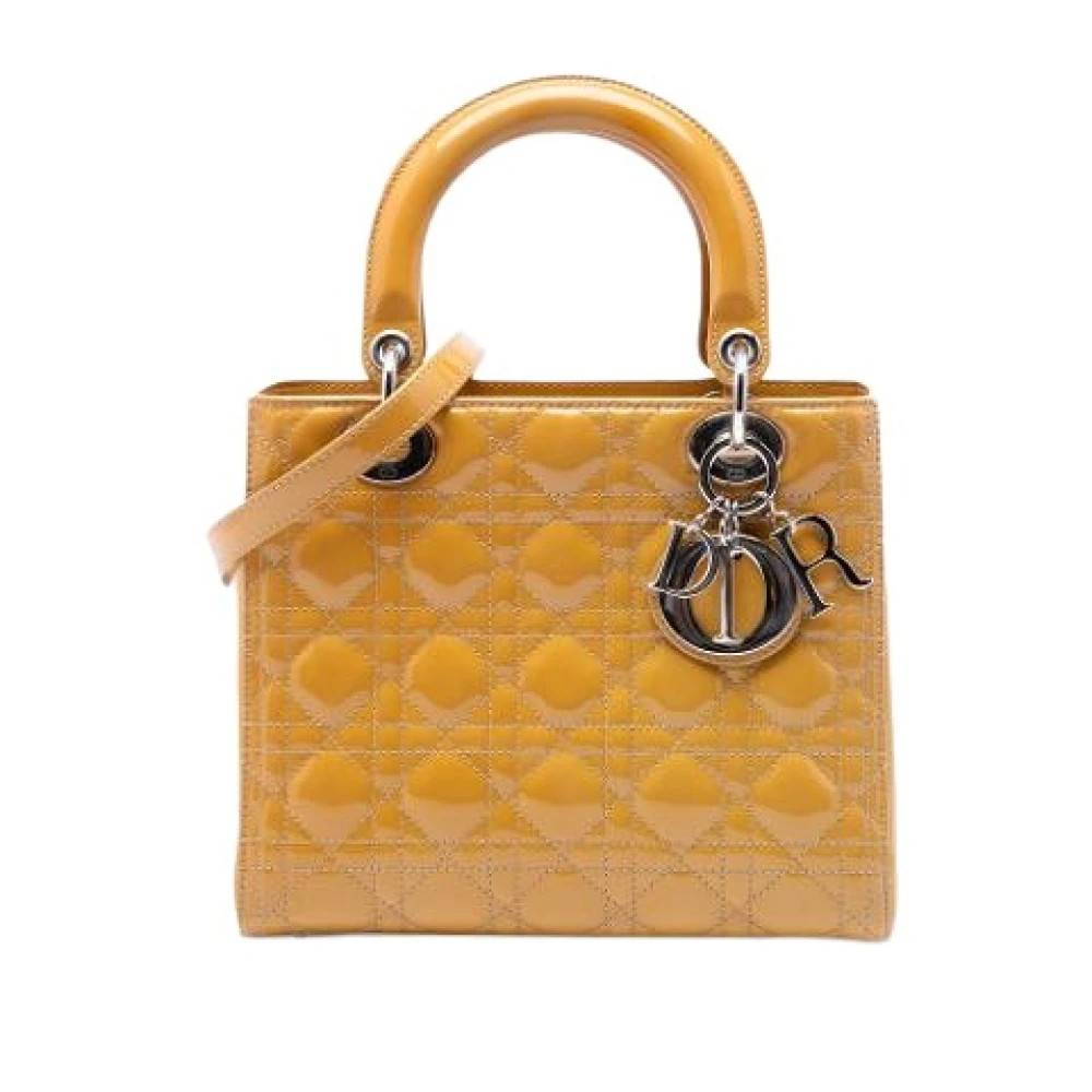 Dior Vintage Pre-owned Lady Dior Håndtaske - Vintage - Dame - Gul - ONE SIZE - Uld