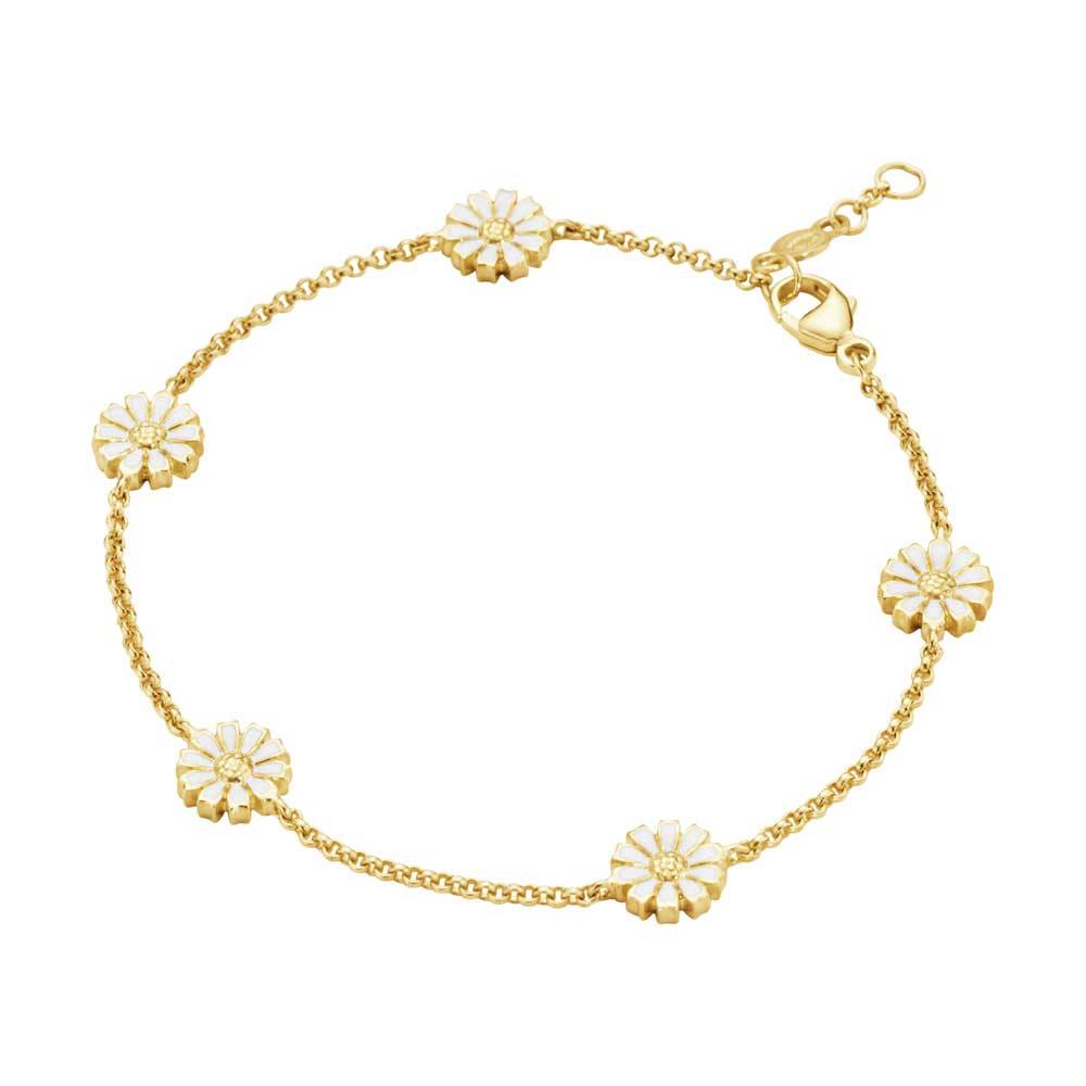 Georg Jensen Daisy armbånd i forgyldt sølv med emalje (20001724).
