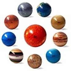 10 Planet Balls, Solar System Planets Bouncy Balls Stress Relief Balls Relief Angst, Hand Therapy Squeeze Sensory Fidg-et Ball Toy, with Mesh Storage Bag, Anti Stress Solar Planets Balls