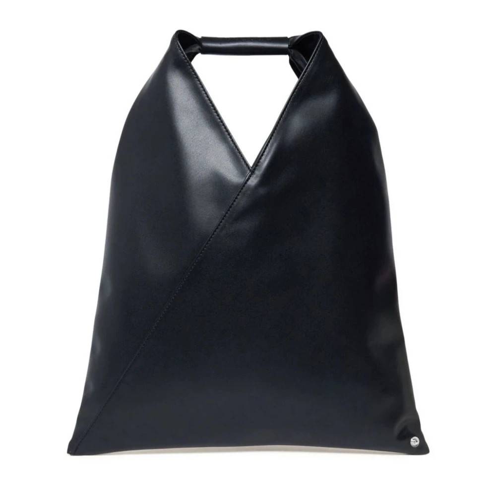 Maison Margiela Sort Trekant Design Top Håndtaske - Tasker - Dame - Sort - ONE SIZE - Læder