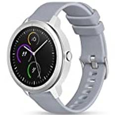 Vobafe 20 mm rem kompatibel med Garmin Vivoactive 3-rem, mjukt silikonrem ersättningsarmband för Garmin Vivoactive 3 Music/Venu/Vivomove 3/Luxe/Style/HR/Forerunner 245/645 Music, grå