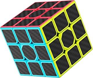 ROXENDA 3x3 Magisk Kub, 3x3x3 Speed Cube Supertålig kolfiber Klistermärke med Levande Färger (3x3x3)