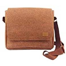 Venetto Herrväska Messenger Bag axelväska handväska herr filtväska väska av filt med äkta läderapplikationer för 13 tum MacBook, bärbar dator, ultrabook, Orange melerad, M, Messenger