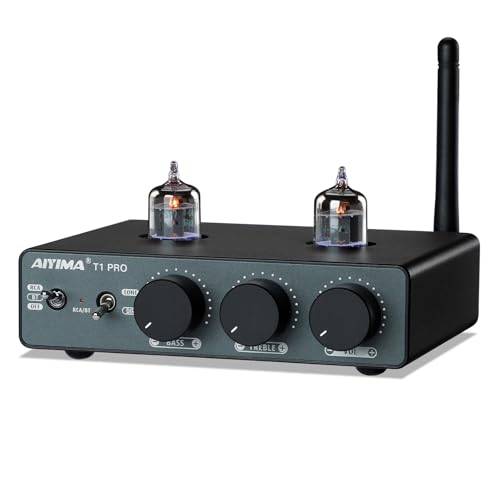 AIYIMA T1PRO Tube Preamp amp Home Audio Bluetooth 5.1 vakuumförförstärkare mottagare med bas skarpa tonkontroller och 12 V utlösare utgång