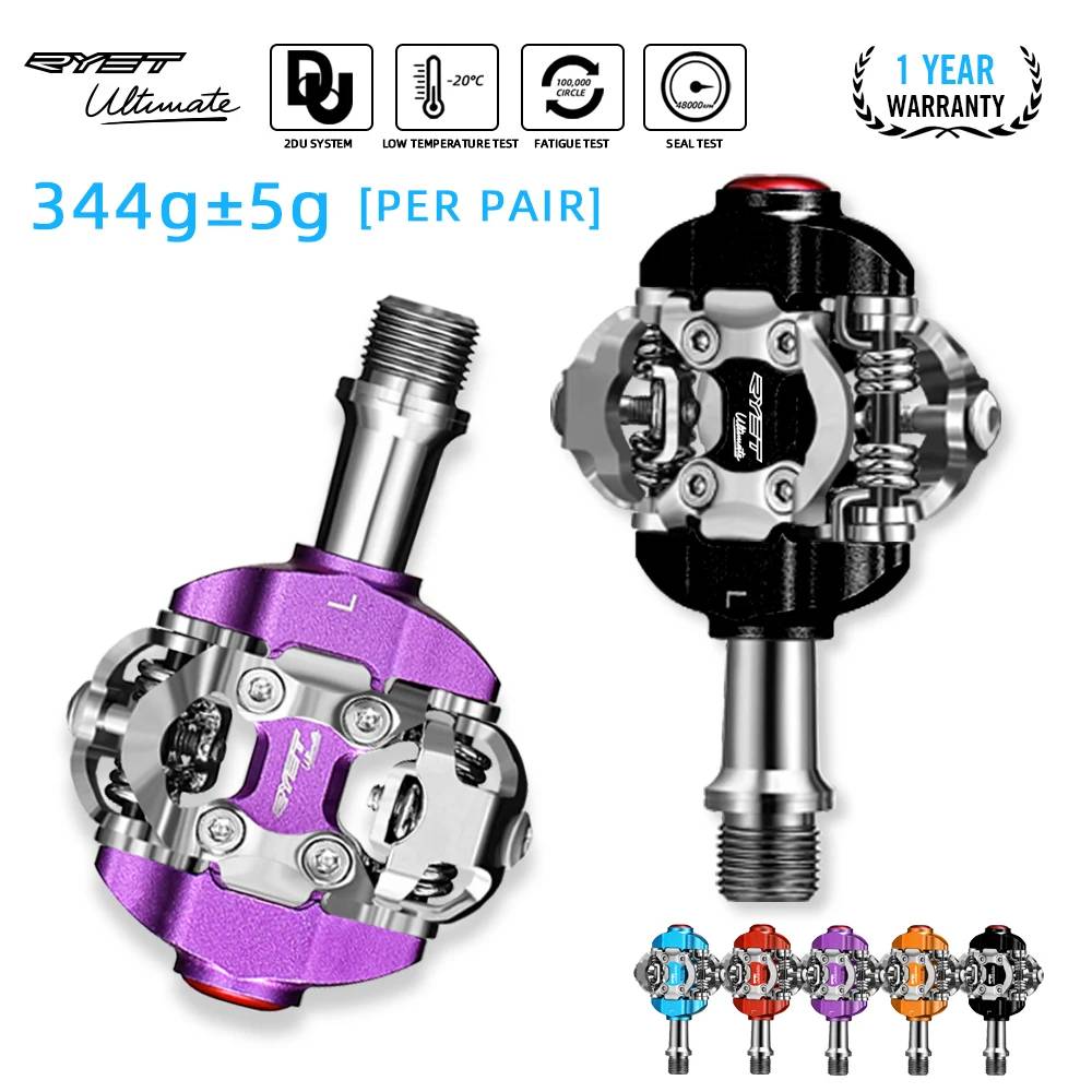 2023 RYET MTB Pedal SPD Clipless Ultralight Mountain Bike Pedals Bicycle Dual Platform Footboard Clipless Cycling Bike Accessory