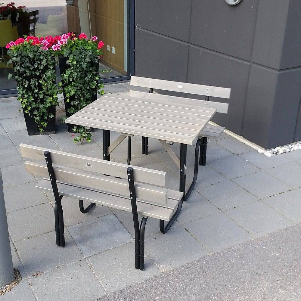Eden Wood Bänkbord Picknick Stål 100 - Grå