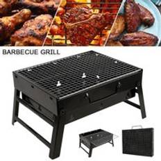 Fällbar grill grill bärbar kompakt kolgrill grill grill spisar rökare utomhus camping 35 x 27 x 6cm