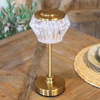 Uppladdningsbar Bordslampa Diamond Antikmässing – Chic Antique
