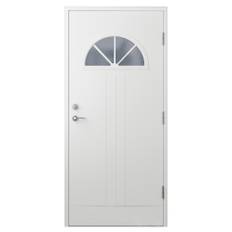 Ytterdörr Carina - med halvmåne fönster 9x19 Vänsterhängd Cotswoldglas Vit NCS S0502-Y