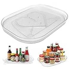 ARJDXDP 40 cm köksorganisatör, Lazy Susan roterande tallriksorganisatör för kylskåp – 360° vridbar – kryddhållare för skåp, kylskåp, kök