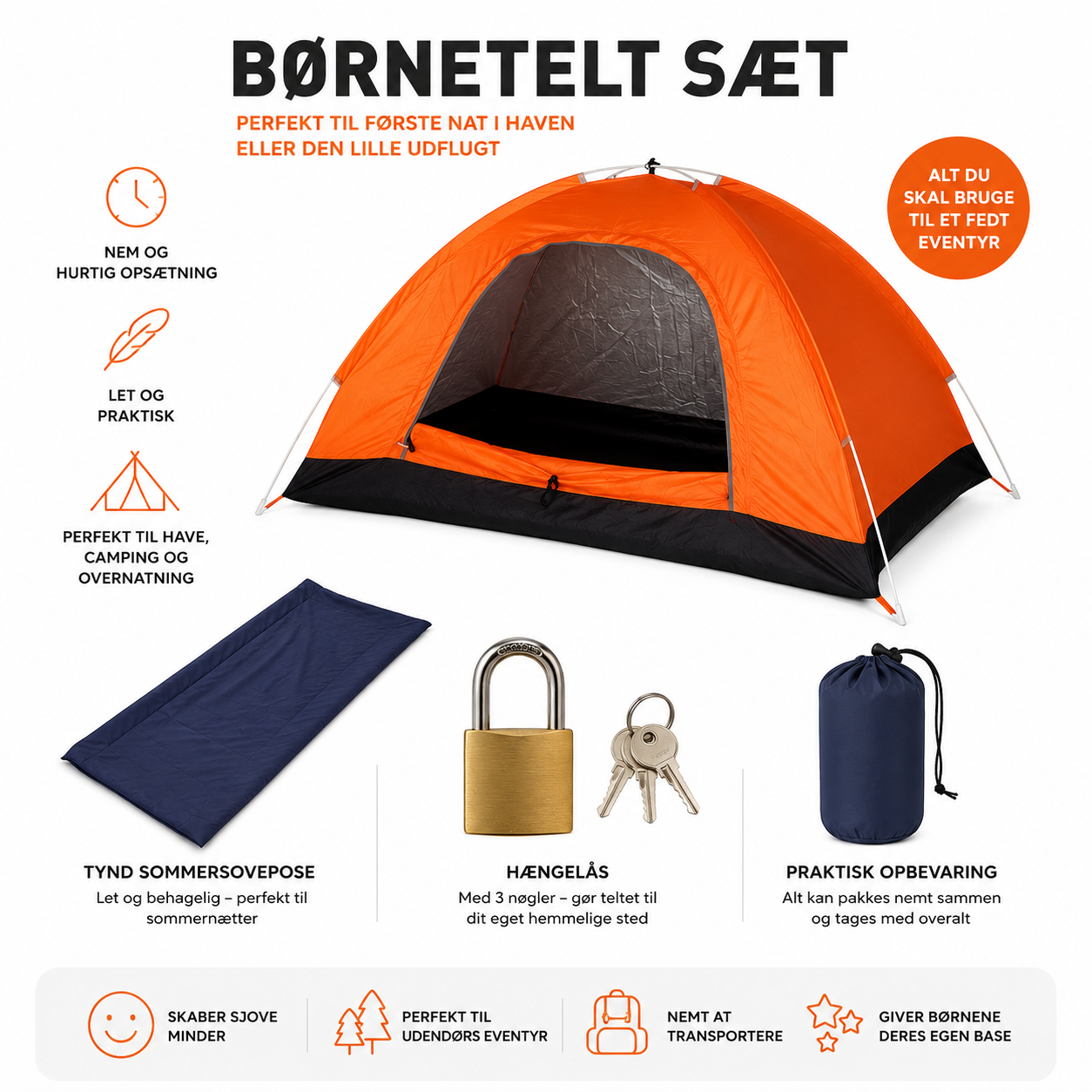 Festival Telt Kit - el. sjov i haven telt 2-personers