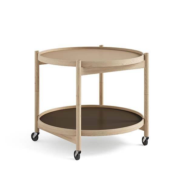 Brdr. Krüger Bølling bakkebord 60 cm. - eg ubehandlet, bakke 1: lys grøn/mørk grøn / bakke 2: sort/hvid