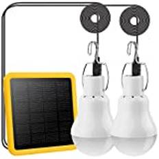 Beinhome solcellslampor för utomhusbruk, 110 lumen med 800 mAh solpanel, bärbar solcells-LED-lampa, 3,5 m USB-kabel, campinglampa, sollykta, hängande lampa för inomhus, utomhus, vandring, trädgårdshus, hönshus