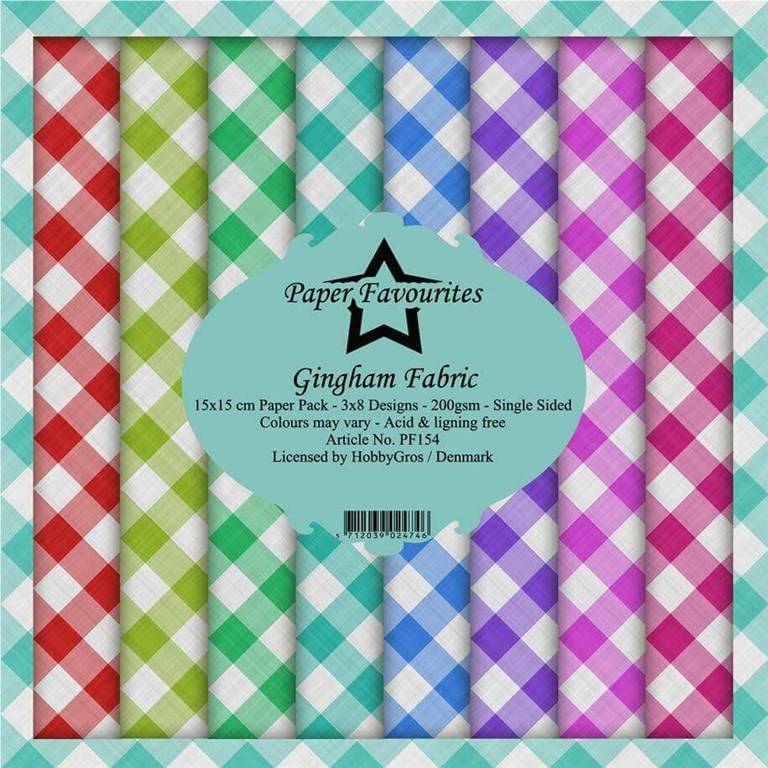 Scrapbookingpapper - 15x15cm - Gingham Fabric