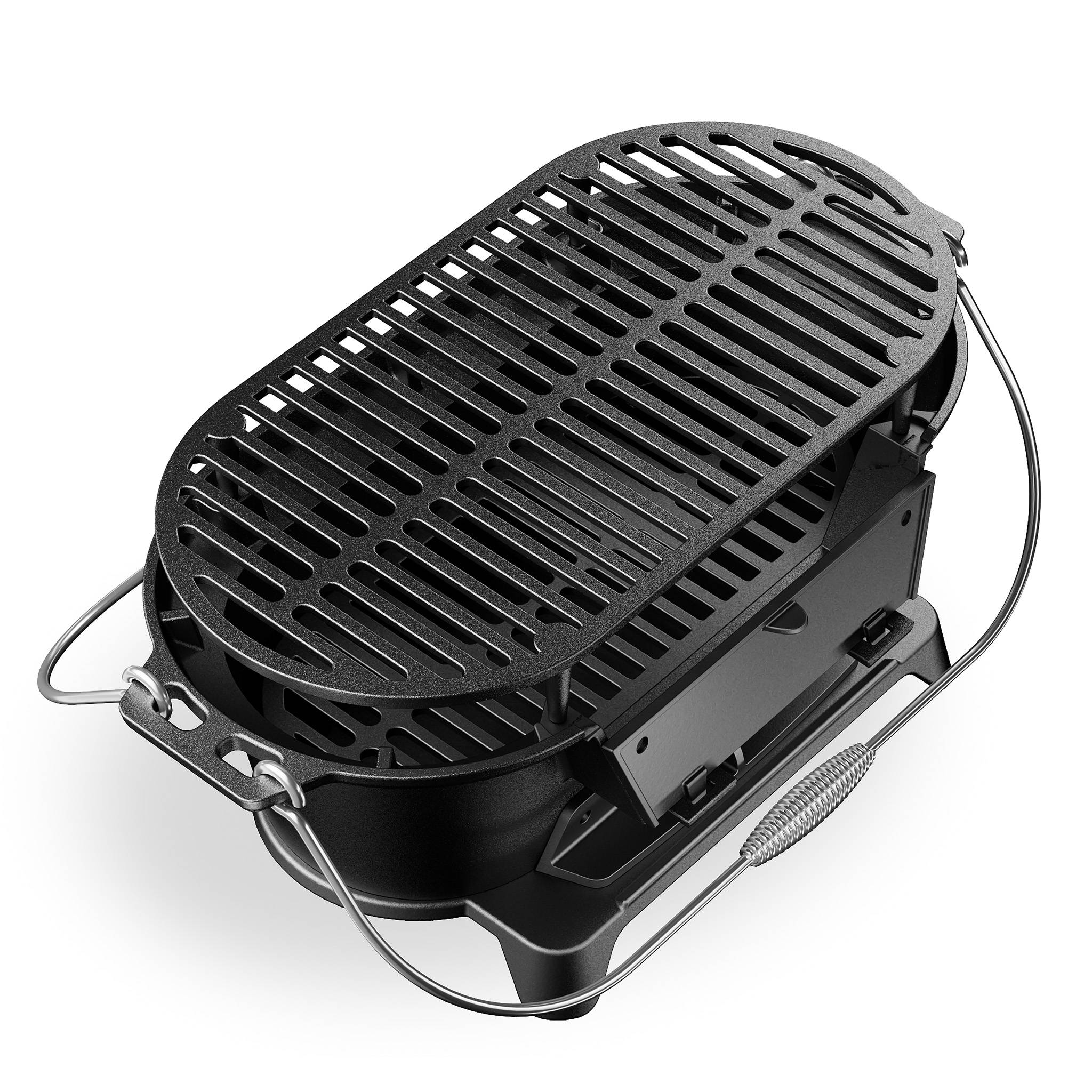 Bärbar kolgrill i gjutjärn