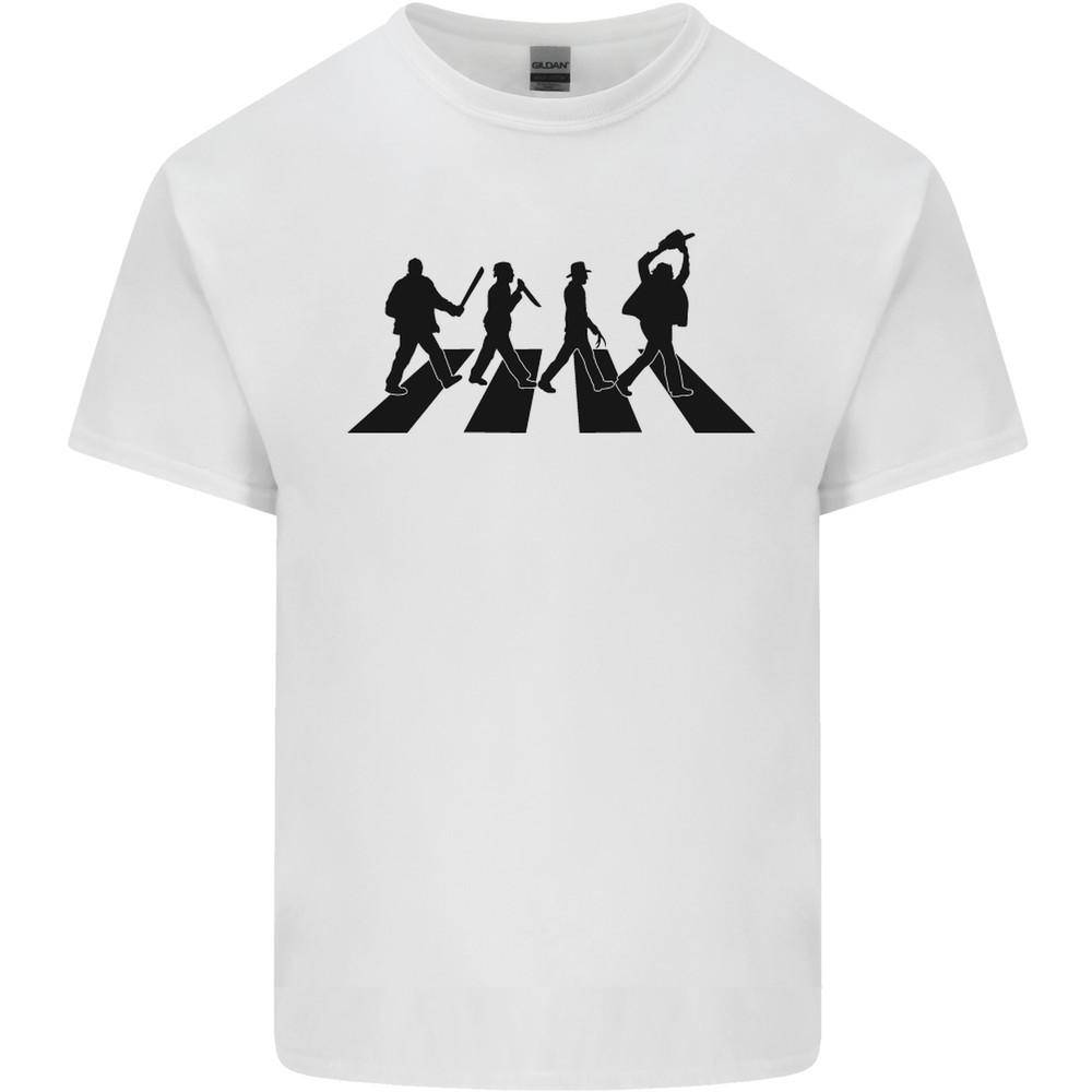 Abbey Road Mördaren Rolig Halloween Skräck Herr Lätt Bomulls T-shirt Unisex T-shirt cm white