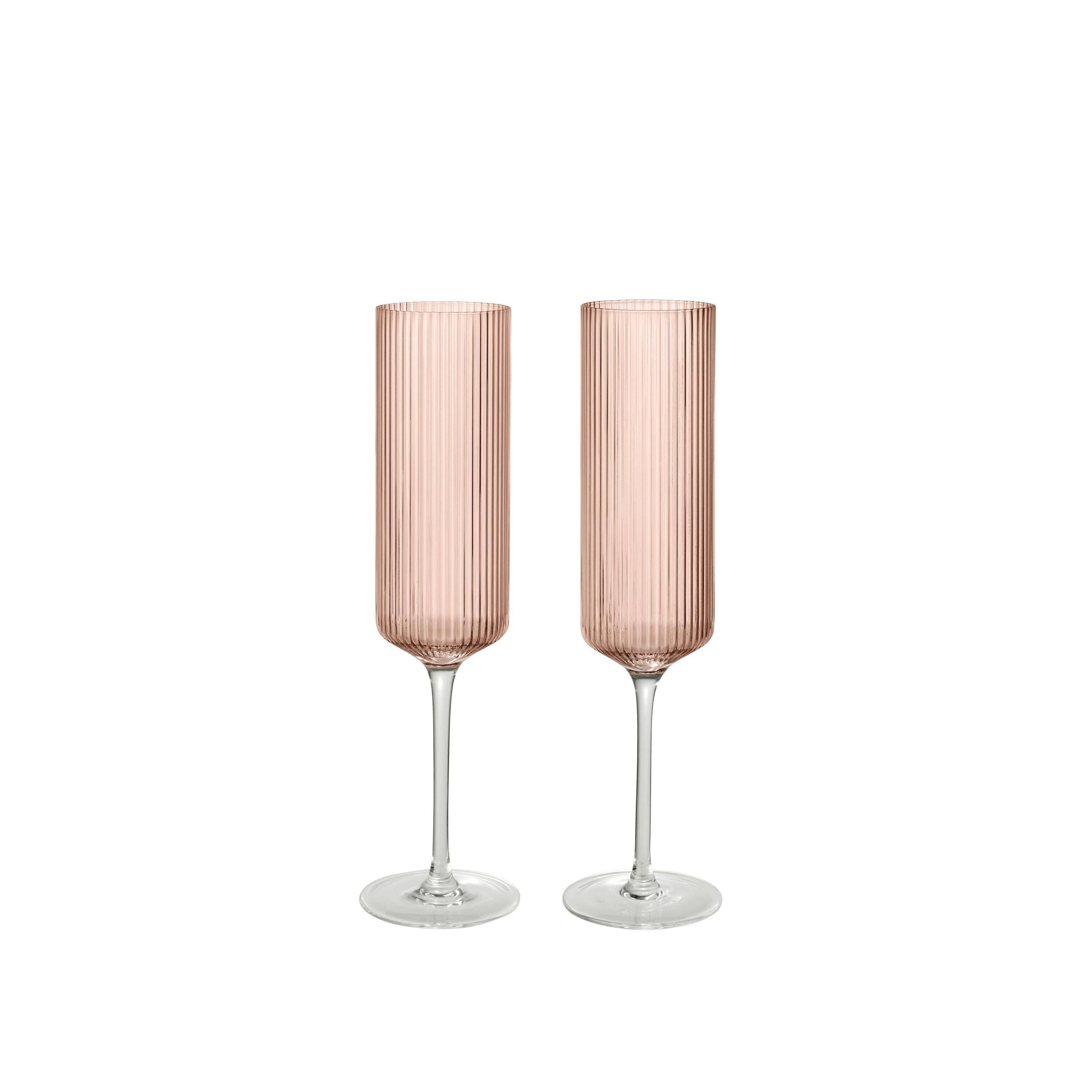 Ripple Champagne Flute Set of 2 Blush - Rodna