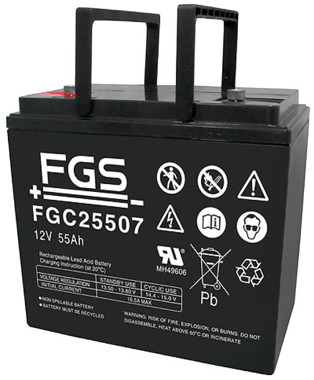 FGS Batteri til Invacare Pronto R2, Ranger II FWD,MWD (FGC25507) 12V 50Ah AGM