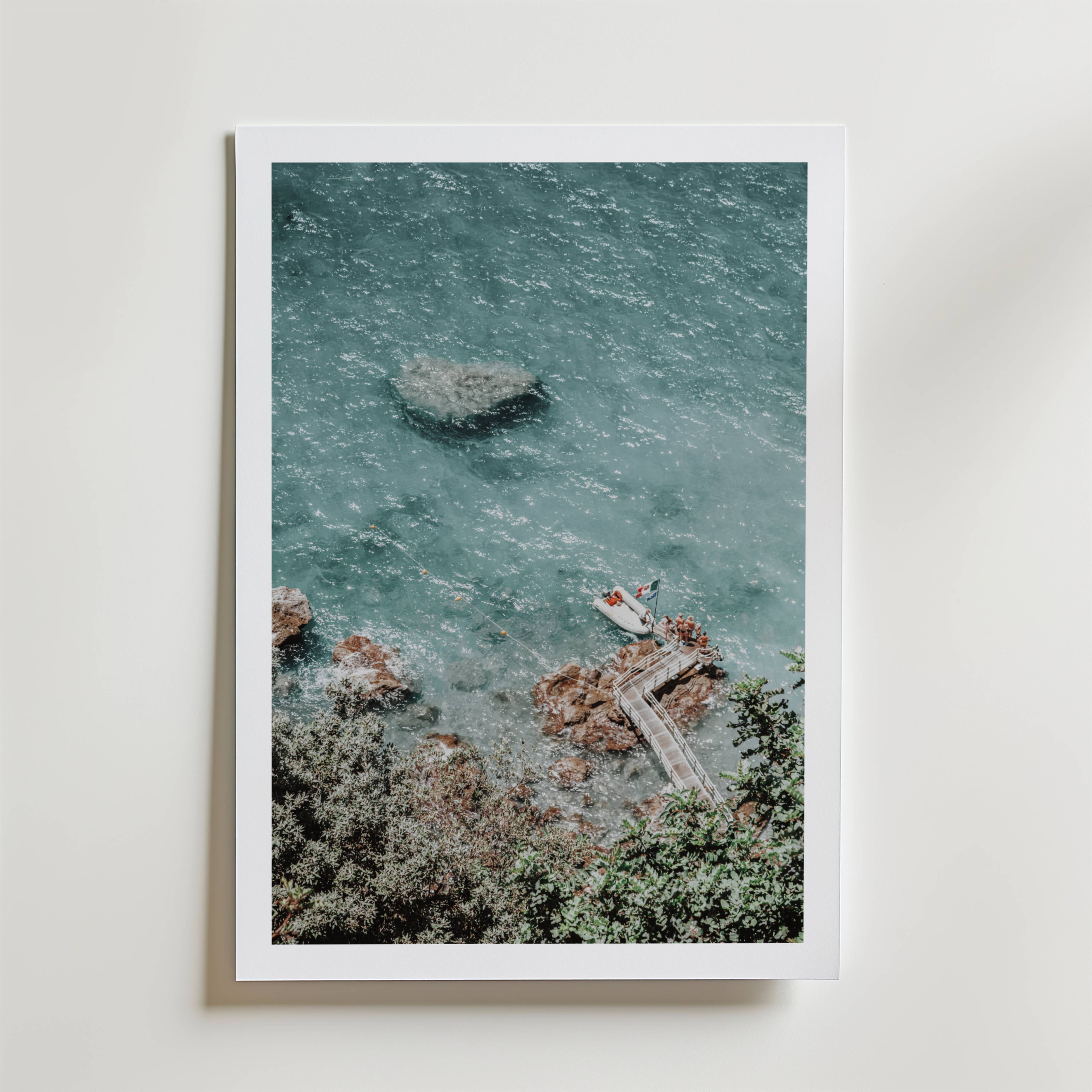 Coastal Dock Escape Poster - Premium Canvas 21x30 cm