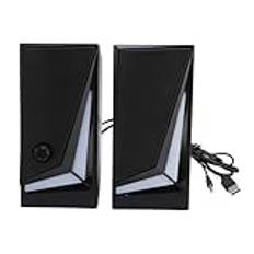 2 i USB -datorhögtalare för PC -bärbar Dator, Liten Plugg och Spela Extern Högtalare med RGB -ljus, 3,5 Mm aux -ingång, Stereo -ljud USB Mini Computer Sound Bar
