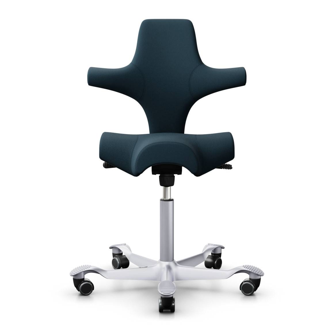 HÅG Capisco 8106, Ergonomisk kontorsstol, Färg Mörkblå (SC66194), Underrede Silver, Liftomat 265 mm, Fotring Nej