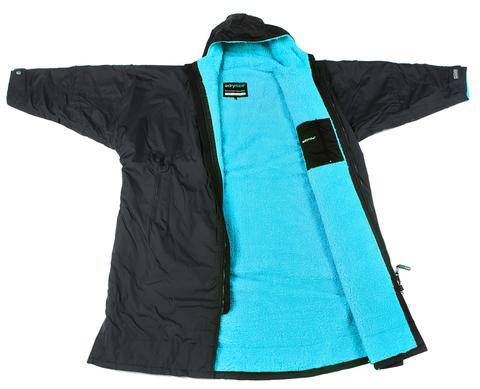 Dryrobe Long Sleeve Poncho Black/Blue - XL