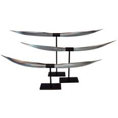 Lysestage 38 cm h Sort og Sølv finish