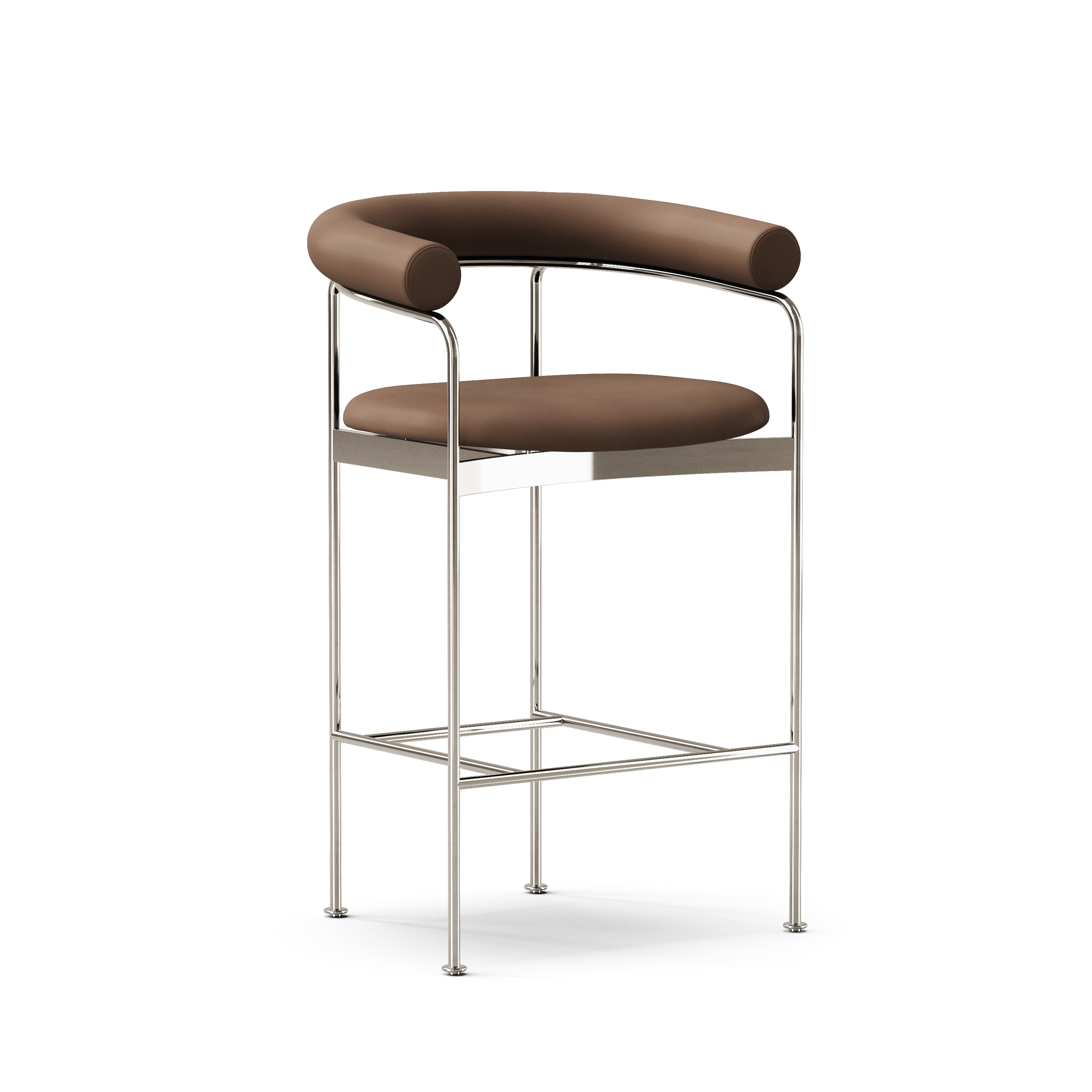 DK3 Baia Counter Stool Mocca Leather / Chrome - Jacobsen Plus