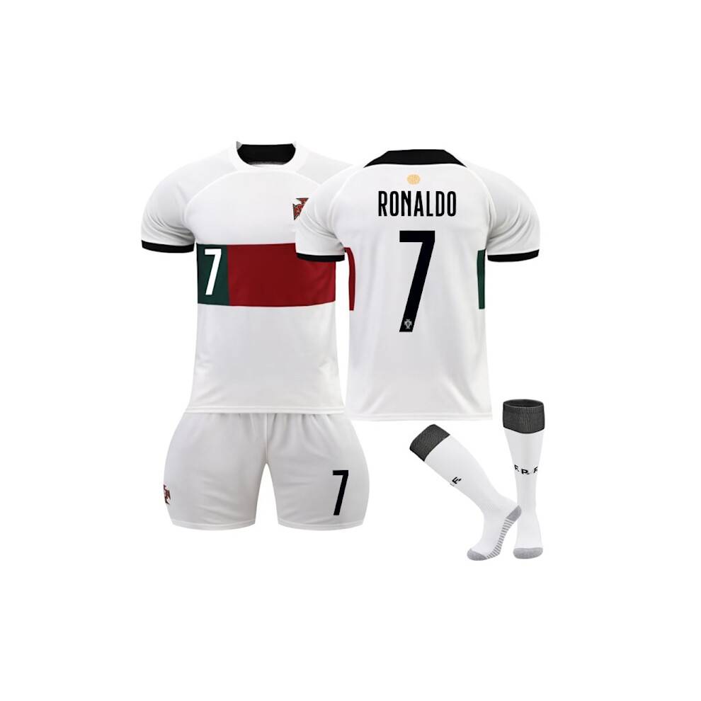 Qatar VM 2022 Portugal Ronaldo #7Cr7 fodboldtrøje herre T-shirts sæt Børn Ungdom Voksen L (175-180 cm)