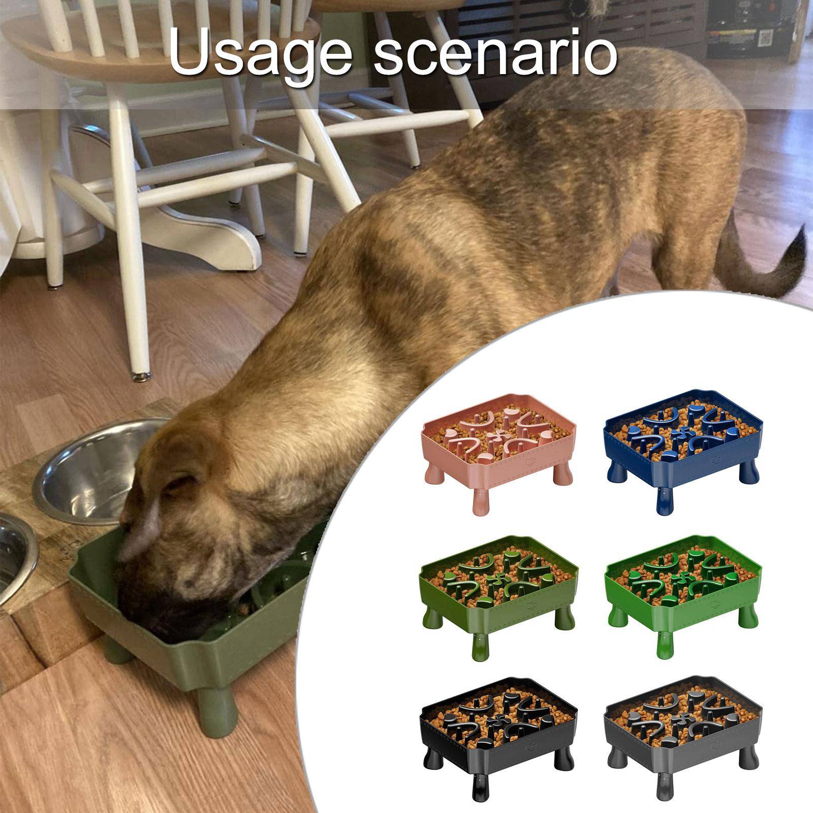 Interaktiv långsam matning kattmatskål Rolig Interaktiv Bekväm Kattmatsskål för Bekväm Matning blå