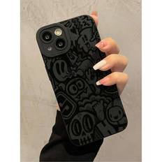 1st Black Line Monster Graphic Stötsäkert TPU-telefonfodral Kompatibel med Apple IPhone 16/15/14/13/12/11 Pro Max, kompatibel med Samsung-serien - Multifärgad (Multi-size)