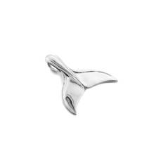 Sleek Whale Tail Pendant Necklace in Sterling Silver - silver