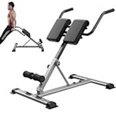 Roman Chair, Back Extension Bench, Hyperextension Roman Chair, Waist Extension Workout, Back Extension Machine, Sit Up Gym Bench, for Full All-in-One Body Workout,Grey