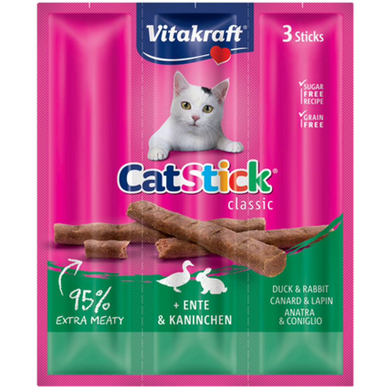 Vitakraft CatSticks Mini Anka/Kanin 3x6g, 20st