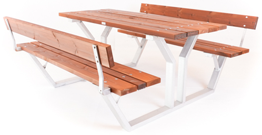 Eden Wood Nova EW 50917-6 Picknickbord med ryggstöd Brun