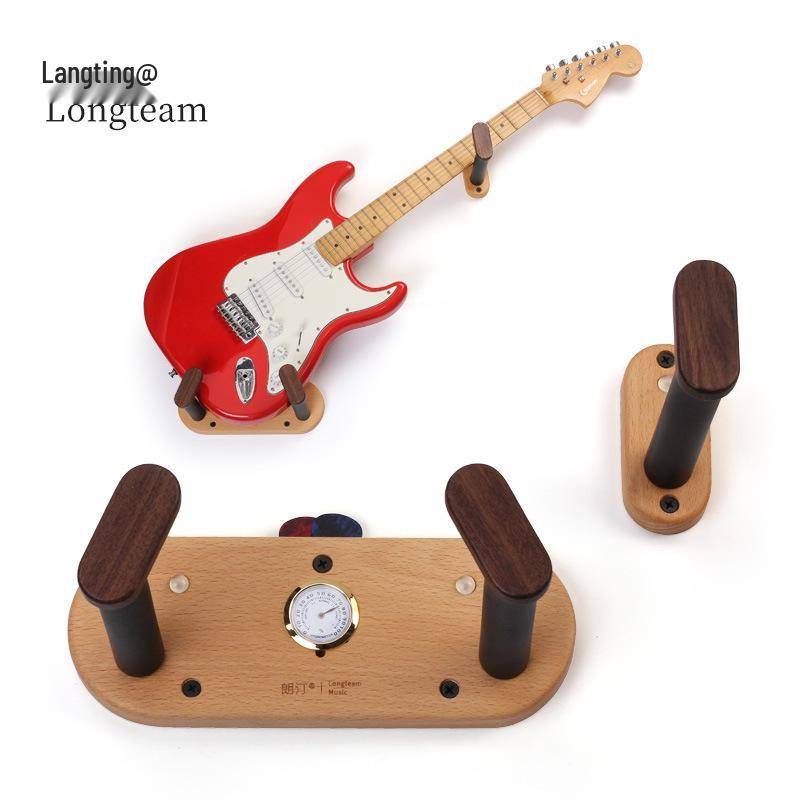 Langting Trä Elektrisk Gitarr Sned Vägghängd Krok för Bas, Akustisk och Klassisk Gitarr Display