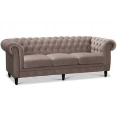 Hagagruppen - Cambridge 3-sits Chesterfield soffa Ljusgrått Sammetstyg - ["gid://shopify/Metaobject/311986454901"]