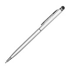 mumbi Stylus Pen – pekpenna + kulspetspenna för iPhone, iPad, iPod, Galaxy Tab, Galaxy S3 etc. + extra påfyllning, silver