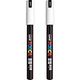 Posca PC-1MR färgpennor konstpennor – 0,7 mm spets – vitt bläck – paket med 2