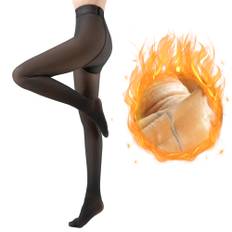 NODC Beautiful Cold One Size Fits Free Women's Fleece-Lined Tights, Legs, Winter, Sheer, Compression, Stocking-Style, Warm, Fleece-Lined, Protection,
