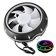 RGB CPU Cooler, 2000PRM 3pin 38CFM 120mm Desktop Host Cooling Fan Silent Heatsink för Intel LGA775 / 1150/1151/1155/1156/1366 / för AMD FM2 / AM4 / FM1 / AM3 + / AM3 / AM2