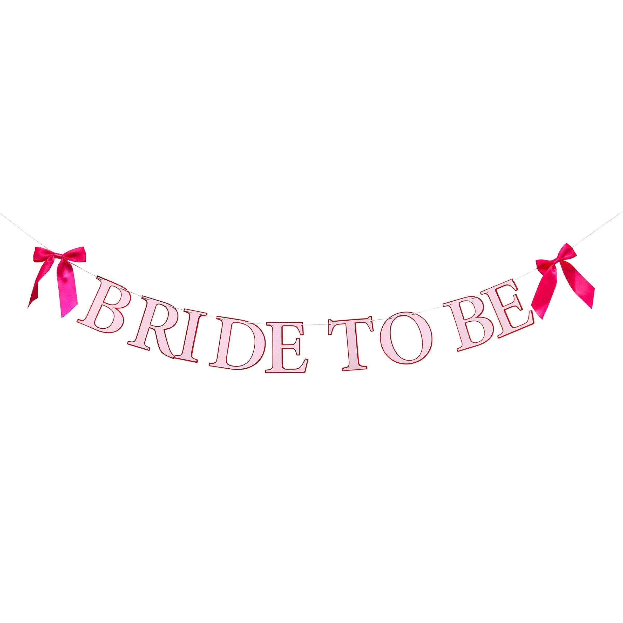 Guirlande Bride to Be lyserød med sløjfer