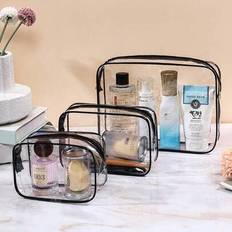 3pcs/1pc Fashion Minimalist Unisex Toiletry Bag, EVA Toiletry & Cosmetic Organizer Set With Zipper - Transparent, Durable Travel Organizer For Back To - Black and White - (L/M/S)3PCS,Black 3PCS-large, Medium and Small,White 3pcs-large, Medium and Small