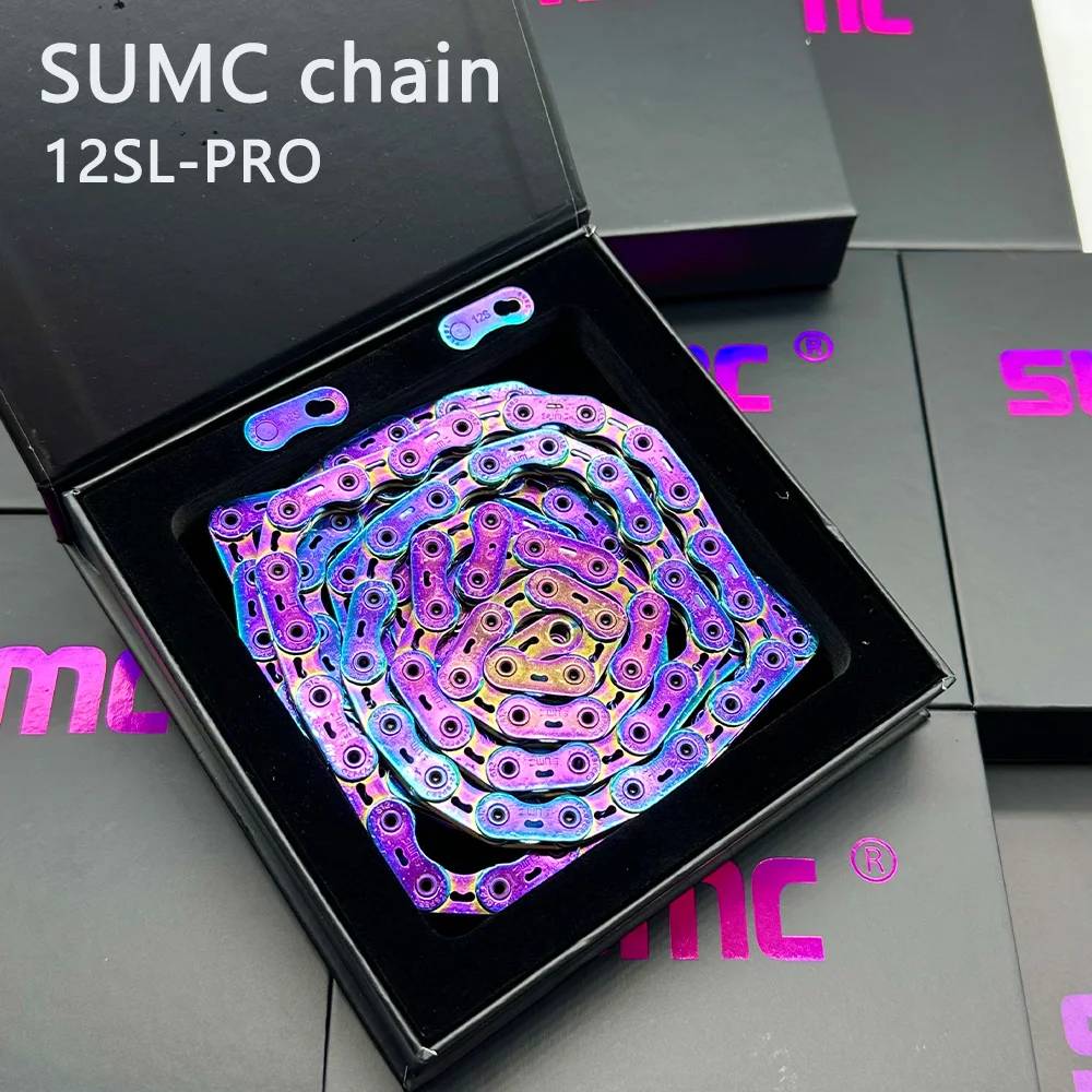 Sumc 12 Speed Bike Chain Crescent Chain Road Bike Mountain 126 Links Ultra Light Bicycle Chain for Shimano