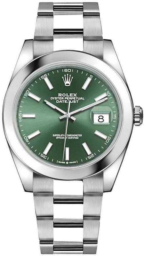 Rolex Herrklocka 126300-0019 Datejust 41 Grön/Stål Ø41 mm