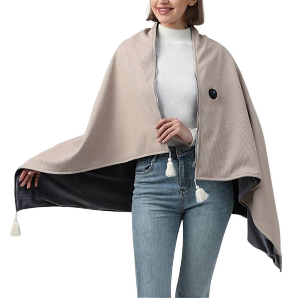 (Beige) heated blanket with auto shut off USB Fast Heating Relaxing Study