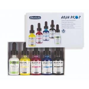 Aqua Drop 5x30ml set Primär + Opaque White Schmincke