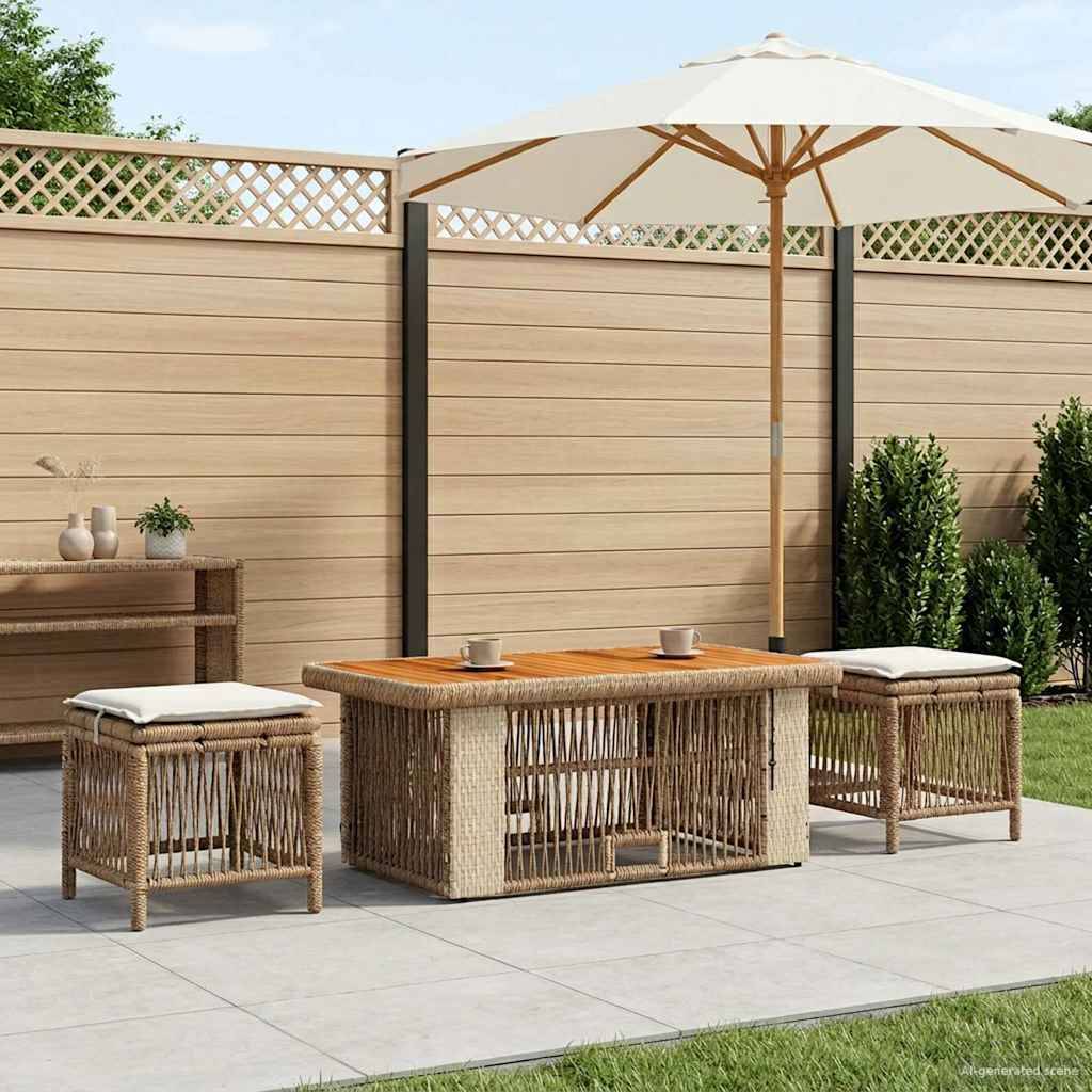 Have Spisebordssæt 4 stk. Beige og creme polyrattan